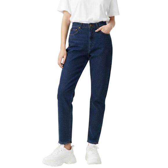 1990s Vintage Jordache High Rise Dark Wash Straight Leg Mom Jeans Size 14 30" - Picture 1 of 7